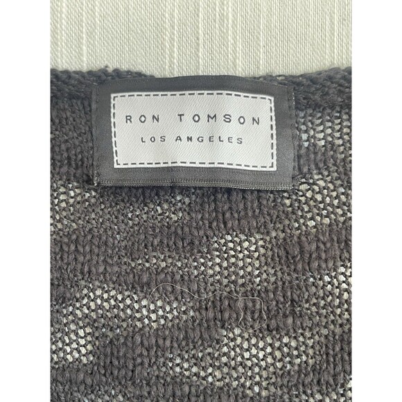 Ron Tomson Men’s Buckled Distressed Long Cardigan In Black Sz S/M New - Picture 9 of 11